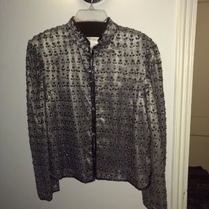 Adrianna Papell stunning beaded jacket holiday